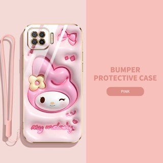 เคสโทรศัพท์มือถือ ทรงสี่เหลี่ยม ป้องกันกล้อง ลายการ์ตูนน่ารัก 3D หรูหรา สําหรับ OPPO A9 2020 A5 2020 A31 2020 A8