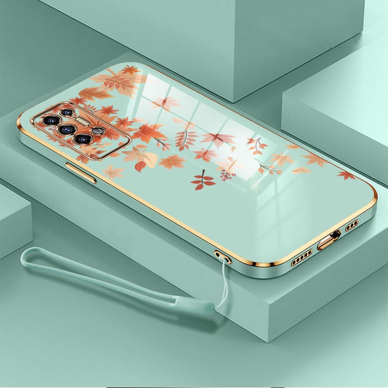 เคสใบเมเปิ้ล Tecno Pova 4 Pro PONA 2 PONA 3 Pova Neo 2 เคสโทรศัพท์ TPU บางเฉียบไฟฟ้าเคสโทรศัพท์เรียบขอบมุมขวาซิลิโคนกันกระแทกเคสโทรศัพท์