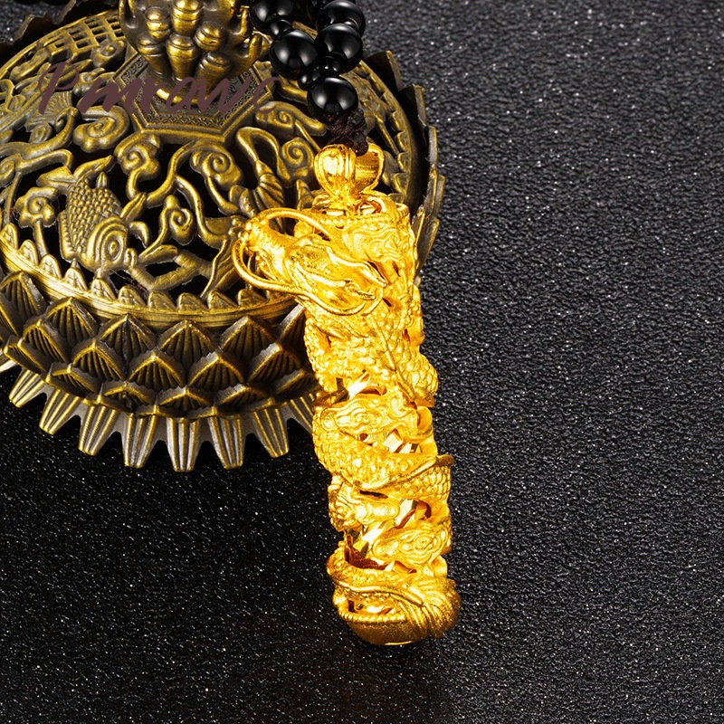 Pmrwc | 24K Gold Plated Unisex 3D Dragon จี้สร้อยคอสําหรับแฟน FS1158
