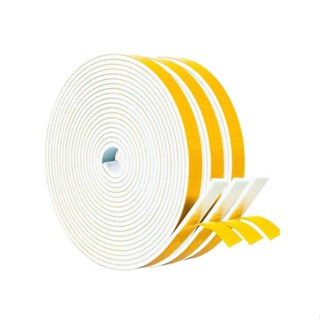 3rolls Home Waterproof Door Self Adhesive Insulation Anti Collision For Window Gap Sealing Wide 6mm Foam Tape