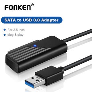 Fonken อะแดปเตอร์แปลงข้อมูล SATA เป็น USB 3.0 Type C เป็น SATA 5Gbps ความเร็วสูง สําหรับฮาร์ดไดรฟ์ SATA 2.5 นิ้ว