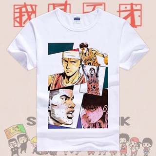 Anime Slam Dunk Rukawa Kaede Mitsui Hisashi Cool T-Shirt 100Cotton เสื้อยืด