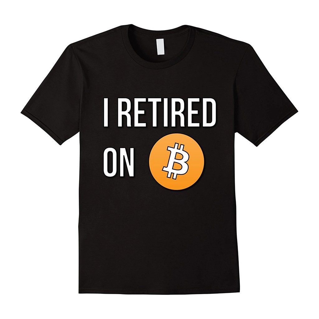 ขายดี เสื้อยืดผ้าฝ้าย พิมพ์ลาย I Retired On Bitcoin Fun Investing Retiret BOdiph20GCabcl57 สีดํา สํา