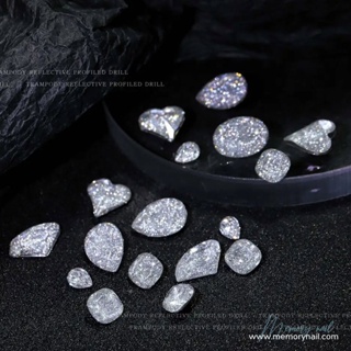 (( เพชรกากเพชรเงิน )) เพชรติดเล็บ Crystal Flat Bottom Special Shaped Flat-back Glass Rhinestone 3D Nail Art Rhinestones