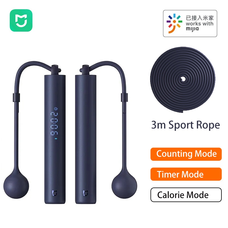 Xiaomi Smart Skipping เชือกกระโดด นับจํานวนดิจิทัล การคํานวณแอพ การควบคุมการคํานวณแคลอรี่ สําหรับการออกกําลังกาย กีฬา ฟิตเนส ลดน้ําหนัก