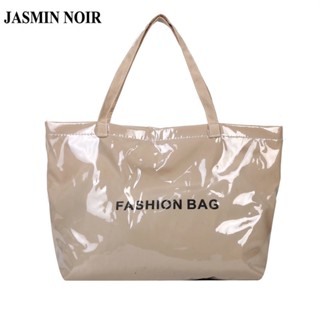 Jasmin NOIR กระเป๋าสะพายไหล่ กระเป๋าถือ PVC ขนาดใหญ่ เรียบง่าย สําหรับสตรี