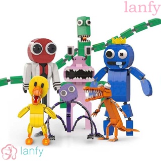 Lanfy บล็อคตัวต่อ รูปเกมสยองขวัญ Ro-blox สีรุ้ง ของขวัญวันเกิด สําหรับตกแต่งบ้าน DIY