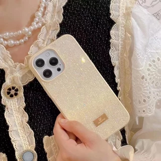 17promax Dazzle Glitter ยี่ห้อโลโก้โลหะสําหรับ iphone 17Air 16 15 14 13 12 11 Pro Max ครึ่งแพ็คซองหนัง 14pro 13pro 12pro Anti-fall กรณี 14 13 12 11 เคสโทรศัพท์