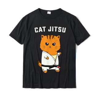 เสื้อยืดลําลอง แขนสั้น พิมพ์ลายกราฟฟิค Jiu Jitsu Kawaii Cat Funny BJJ Or MMA สําหรับผู้ชาย