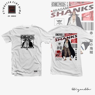 พร้อมส่ง Anime Shirt - ETQTCo. - One Piece - Akagami Shanks การเปิดตัวผลิตภัณฑ์ใหม่ T-shirt