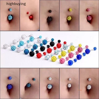 [ซื้อสูง] 1 ชิ้นคริสตัลปุ่มท้องแหวนสแตนเลสเพทายสะดือท้องน่ารักสะดือบาร์ใหม่สต็อก