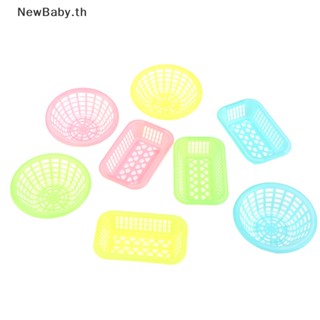 Newbaby ตะกร้าพลาสติก ขนาดเล็ก สําหรับตกแต่งบ้านตุ๊กตา 10 ชิ้น