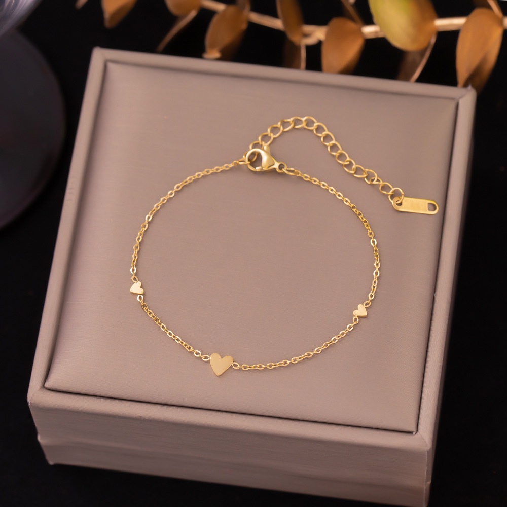 ใหม่ สร้อยข้อมือ สเตนเลส 18k สีทอง ขนาดเล็กมาก ไร้สี ของขวัญ สําหรับผู้หญิง