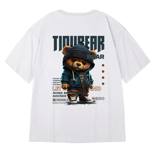 【ไซซ์ M-8xl】เสื้อยืดแขนสั้น ผ้าฝ้าย พิมพ์ลายหมี ขนาดใหญ่ สไตล์อเมริกันวินเทจ สําหรับผู้ชาย