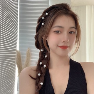กิ๊บติดผม ประดับมุก 5 ชิ้น สําหรับเด็กผู้หญิง พร้อมที่คาดผมถักด้านข้าง และที่คาดผมตกแต่ง