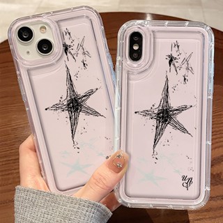 เคสโทรศัพท์มือถือ ซิลิโคนนิ่ม ใส กันกระแทก ลายดาว เรียบง่าย สําหรับ iPhone 14 Pro Max 13 11 12 X XS XR 7 8 Plus SE 2020