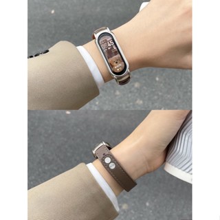 สายหนัง สําหรับ Xiaomi Mi Band 8 หัวเข็มขัดโลหะ ปรับได้ สร้อยข้อมือ Correa MiBand 8NFC อุปกรณ์เสริมสายรัดข้อมือ แบบปลดเร็ว