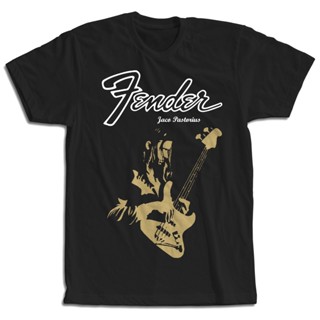 [COD]เสื้อยืดผ้าฝ้าย เสื้อกีฬาแขนสั้น ลายโลโก้ Jaco Pastorius Rock Jazz B Guitar Legend Fender Homme Jersey แบบสร้างสรรค