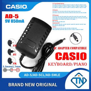 อะแดปเตอร์พาวเวอร์ซัพพลาย 9V 850mA AD-5 สําหรับเปียโนไฟฟ้า Casio CTK-650 CTK-651 CTK-671 CTK-680 CTK-691 CTK-700 CTK-710