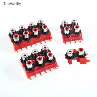 [TheVatifly] ซ็อกเก็ตเชื่อมต่อเสียงวิดีโอ 2P 4P 6P 8P RCA ตัวเมีย AV2-8.4-13 PCB สีแดง 2 ชิ้น [Preferred]