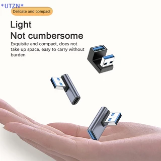 Utzn> อะแดปเตอร์ USB-A 90 องศา USB C เป็น USB A A 3.0 ตัวผู้ เป็น Type C สําหรับคอมพิวเตอร์
