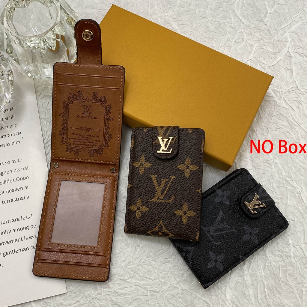 Unisex Card Holder 4Slots Luxury Leather Card Wallet Pouch Credit ID Card Bag Fashion Logo No Box