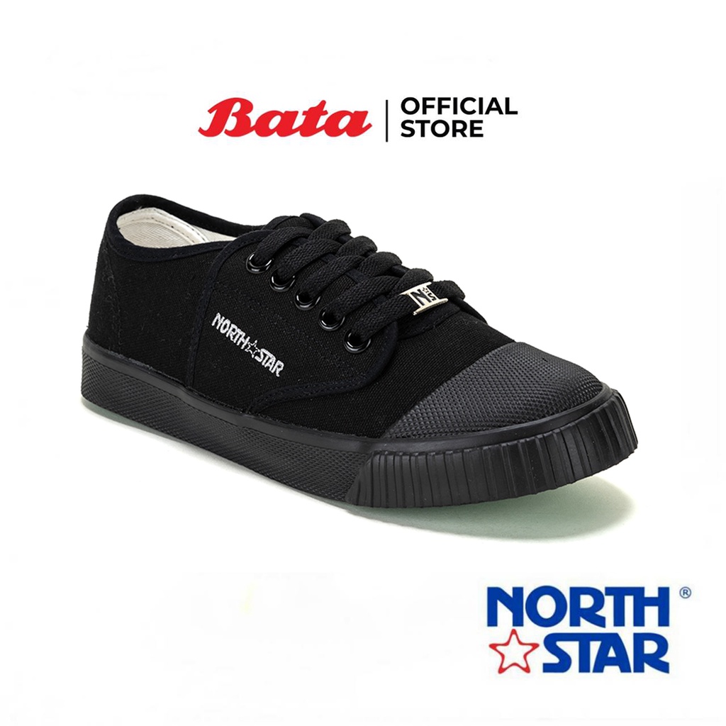 ฺBata บาจา by North Star รองเท้านักเรียนาผ้าใบ แบบผูกเชือก วัยประถมศึกษา สวมใส่ง่าย สำหรับเด็กผู้ชาย รุ่น North Star สีดำ รหัส 3296613