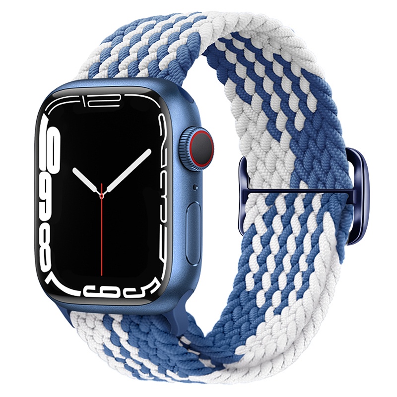 สายนาฬิกาข้อมือไนล่อนถัก ปรับได้ สําหรับ Applewatch iWatch 7 6 5 4 38 40 41 42 44 มม. S8 Ultra