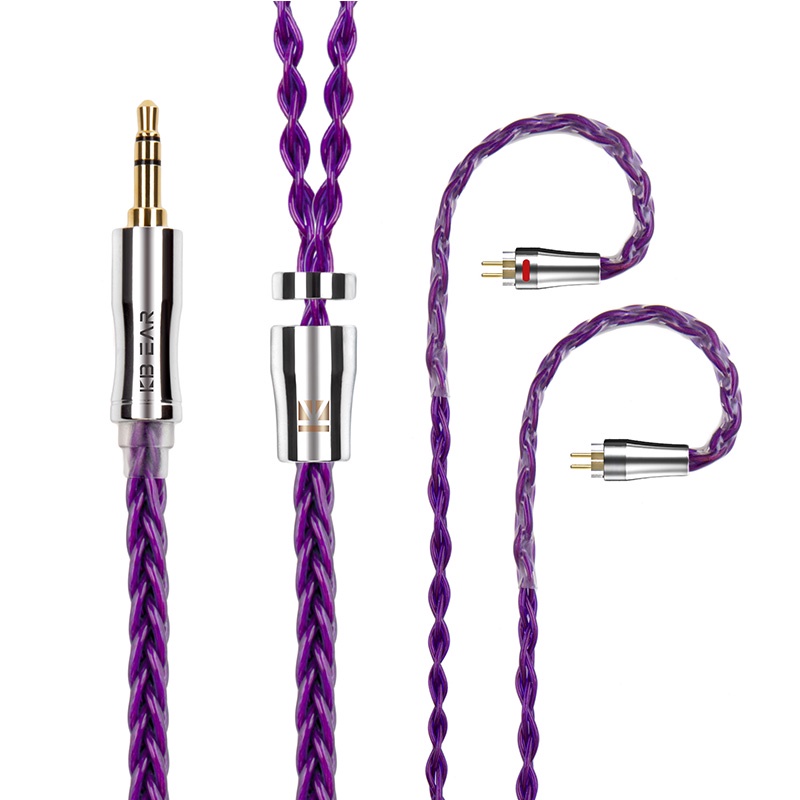 Kbear Enma 8 Core สายเคเบิลอัพเกรด Furukawa ของแท้ PCUHD OFC 2.5 3.5 4.4 มม. พร้อมตัวเชื่อมต่อ 2Pin 