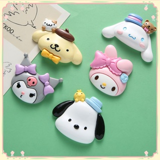 Sanrio Diy เรซิ่นอุปกรณ์เสริมโทรศัพท์มือถือ Shell Patch Hairpin Hole รองเท้าถ้วยตู้เย็นสติกเกอร์ตกแต่งวัสดุ Handmade อุปกรณ์เสริม【Sunny】