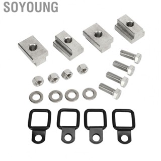 Soyoung Fastener Bolt Nut Kit High Strength 3/8in-16 Hole Anchors Rings Bed Deck  T Slot Nuts for SUV for Pickup