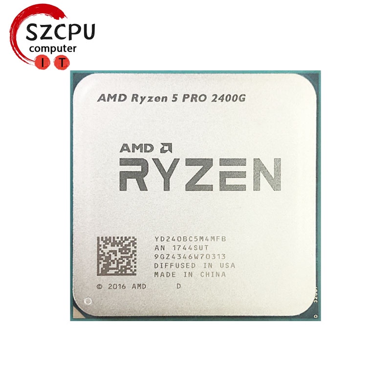 ซ็อกเก็ต AMD Ryzen 5 PRO 2400G R5 PRO 2400G R5 2400G 3.6 GHz 65W CPU Processor YD240BC5M4MFB AM4 PX2Y
