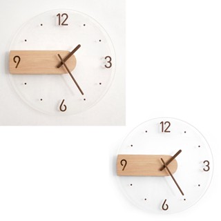 นาฬิกาแขวนนวัตกรรม Minimalist ป้องกัน Ticking Sweep Movement Modern Nordic Wall Clock สำหรับห้องนั่งเล่นห้องนอน