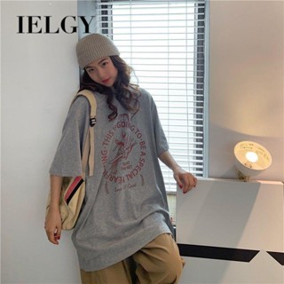 IELGY short-sleeved t-shirt womens loose Korean style preppy letter printing top tide