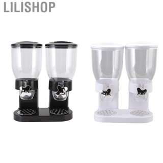 Lilishop Home Cereal Dispenser ABS Dual Containers Airtight Dry  Dispenser New