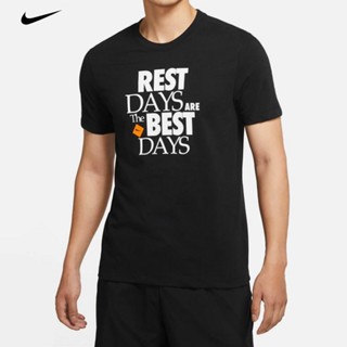 Nike เสื้อยืดลําลอง แขนสั้น พิมพ์ลายตัวอักษร DRI-FIT สําหรับผู้ชาย เหมาะกับการเล่นฟิตเนส เล่นกีฬา DR7582