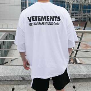 NEW FASHION cb Vetements เสื้อยืด ผ้าฝ้ายแท้ พิมพ์ลายตัวอักษร สไตล์คลาสสิก ไซซ์ S-5XL