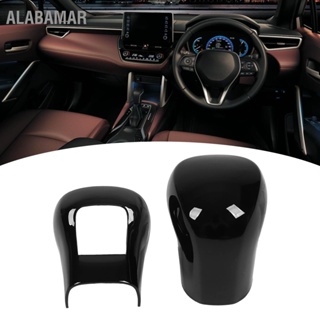 ALABAMAR ชุดคันโยกคันเกียร์เปลี่ยนเกียร์สีดำเงาสติกเกอร์ติดหัวเกียร์สำหรับ Corolla Cross 2020-2022