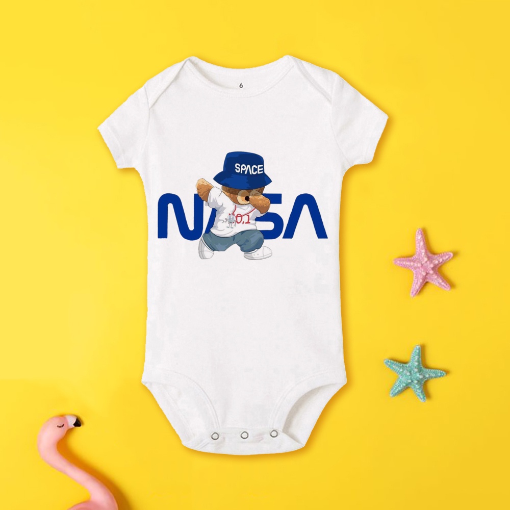 ขายดี ชุดบอดี้สูท เสื้อยืดแฟชั่น พิมพ์ลายหมี สีขาว สําหรับครอบครัว คุณแม่ พ่อ เด็ก - รูปที่ 5