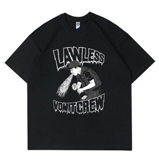 📦พร้อมส่ง T-SHIRT    LAWLESS   PRIA WANITA  BAJU DEWASA DAN ANAK  TSHIRT VOMIT CREW   BLACK  HITAM