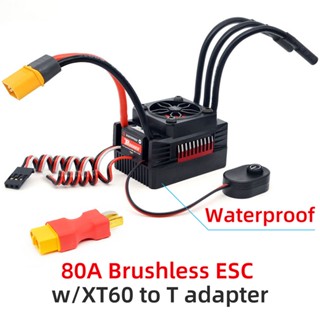 Rocket V2 Supersonic 80A ESC ตัวควบคุมเซนเซอร์ไร้แปรงถ่าน กันน้ํา พร้อมมอเตอร์ 5.8V 5A BEC สําหรับรถบังคับ 3650 1:10