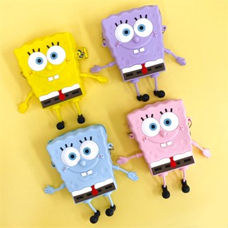 กระเป๋าเป้สะพายหลัง ซิลิโคน ขนาดเล็ก ลายการ์ตูน Spongebob น่ารัก สําหรับแม่ และลูก