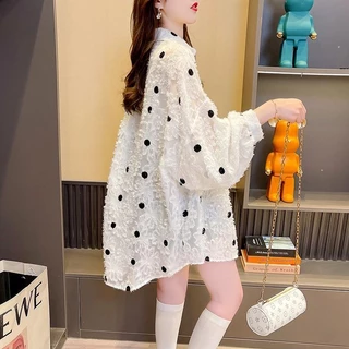 🌸Breeze🌸 รุ่นบาง ลมขี้เกียจ เสื้อเชิ้ต เสื้อโค้ท ผู้หญิง หลวม ความรู้สึกของการออกแบบ ท็อปส์ เทรนด์🌸(จัดส่ง 24 ชั่วโมง)🌸