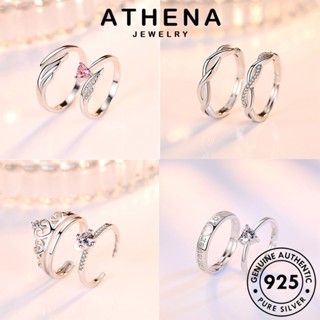 ATHENA JEWELRY เครื่องประดับ คู่รัก เงิน มอยส์ซาไนท์ไดมอนด์ แฟชั่น แหวน เกาหลี Silver 925 เรียบง่าย เครื่องประดับ แท้ ต้นฉบับ M059