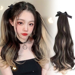วิกผมหางม้า แบบหยักศก ยาว 50 ซม. สีย้อม สําหรับผู้หญิง