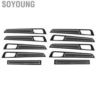 Soyoung Door Dash Trim Set  Plain Weaving for GTS Style Door Handle Frame Scratch Proof  Replacement for Cayenne 2018‑2021 for Car Interior