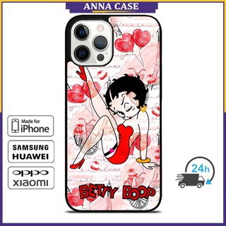 เคสโทรศัพท์มือถือ ลาย Betty Boops Love สําหรับ iPhone 14 Pro Max 13 Pro Max Samsung Galaxy Note10+ S21Ultra