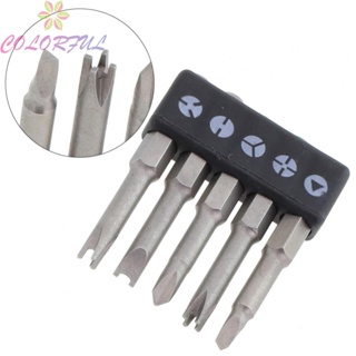 【COLORFUL】Screwdriver Bits Bolt Driver Y 1.96Inch 50mm 5pcs Set Inner Cross Screwdriver