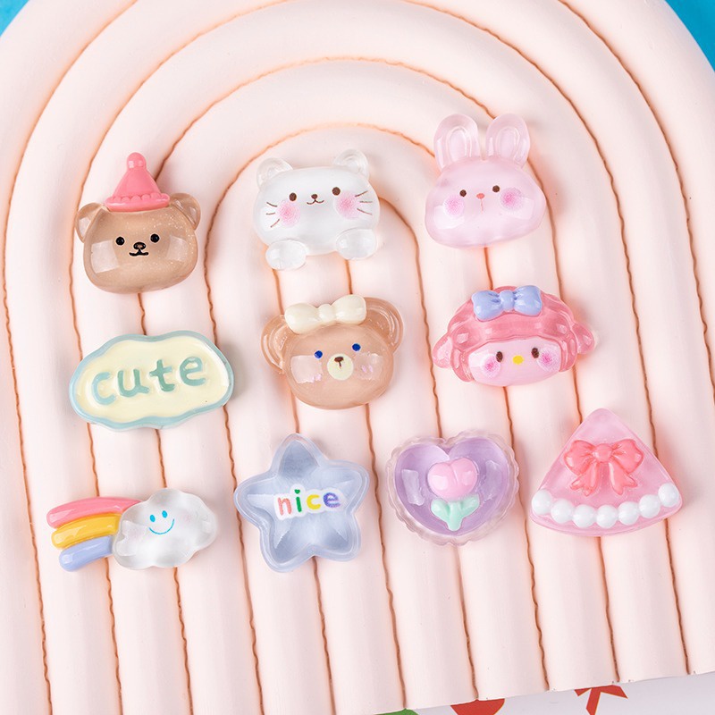 แผ่นกาวเรซิ่น ลายการ์ตูนหมี แฮนด์เมด diy สําหรับตกแต่งเค้ก โทรศัพท์มือถือ