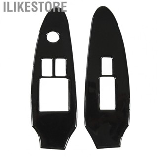 Ilikestore Window Lift Button Trim  2PCS Window Lift Switch Panel Cover Piano Black Wear Resistant  for Left Hand Drive Car